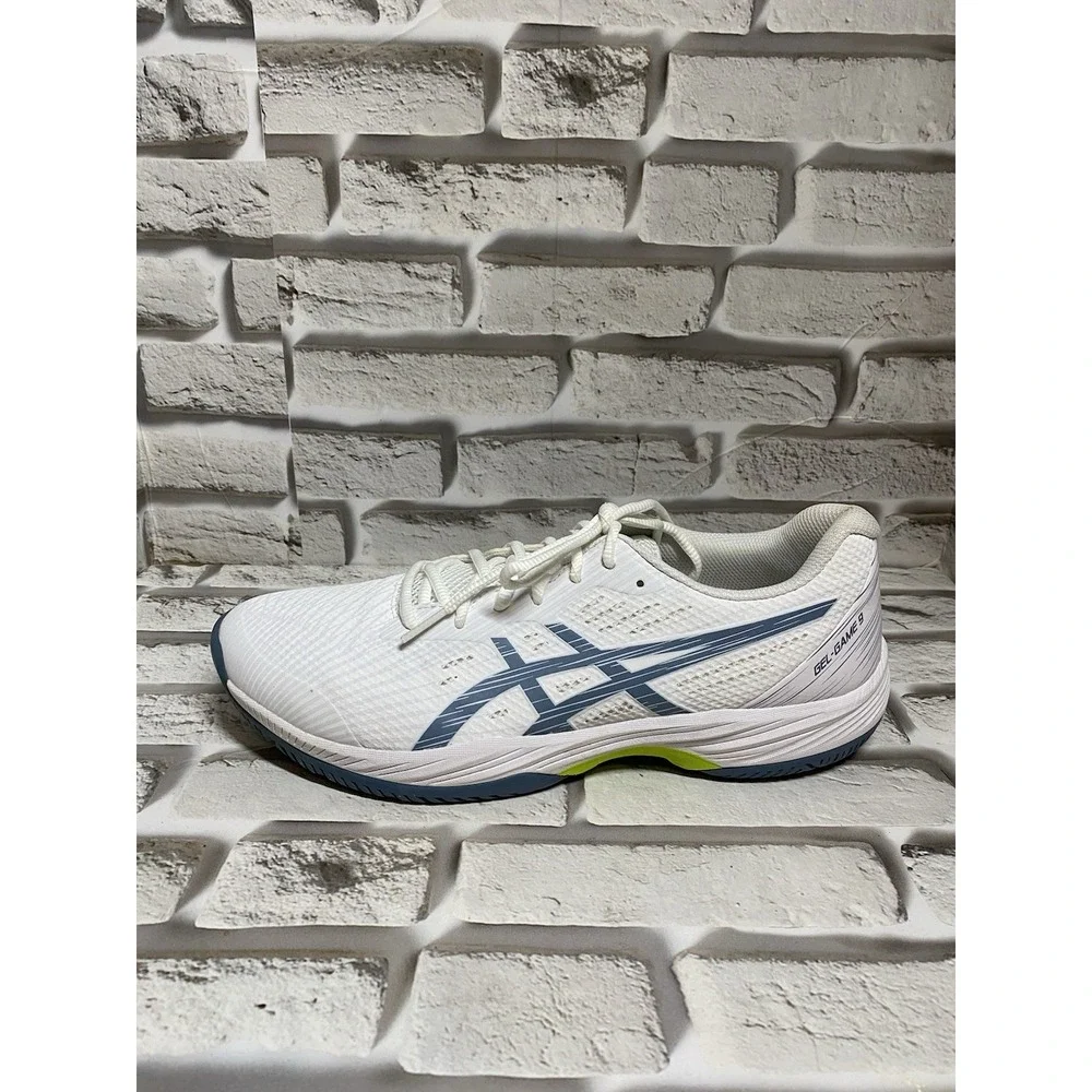 ASICS Gel-Game 9 White Steel Blue‎ Lace Up Men's Size 9.5
